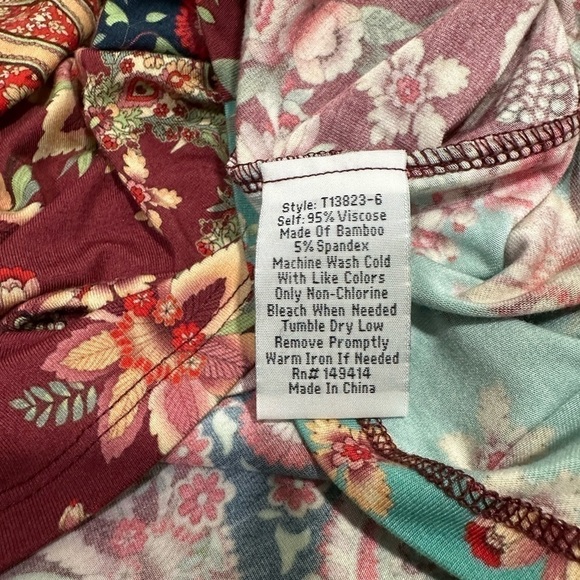 Johnny Was Thena Box Pleat Swing Tee Multi Color Size L - Picture 7 of 13